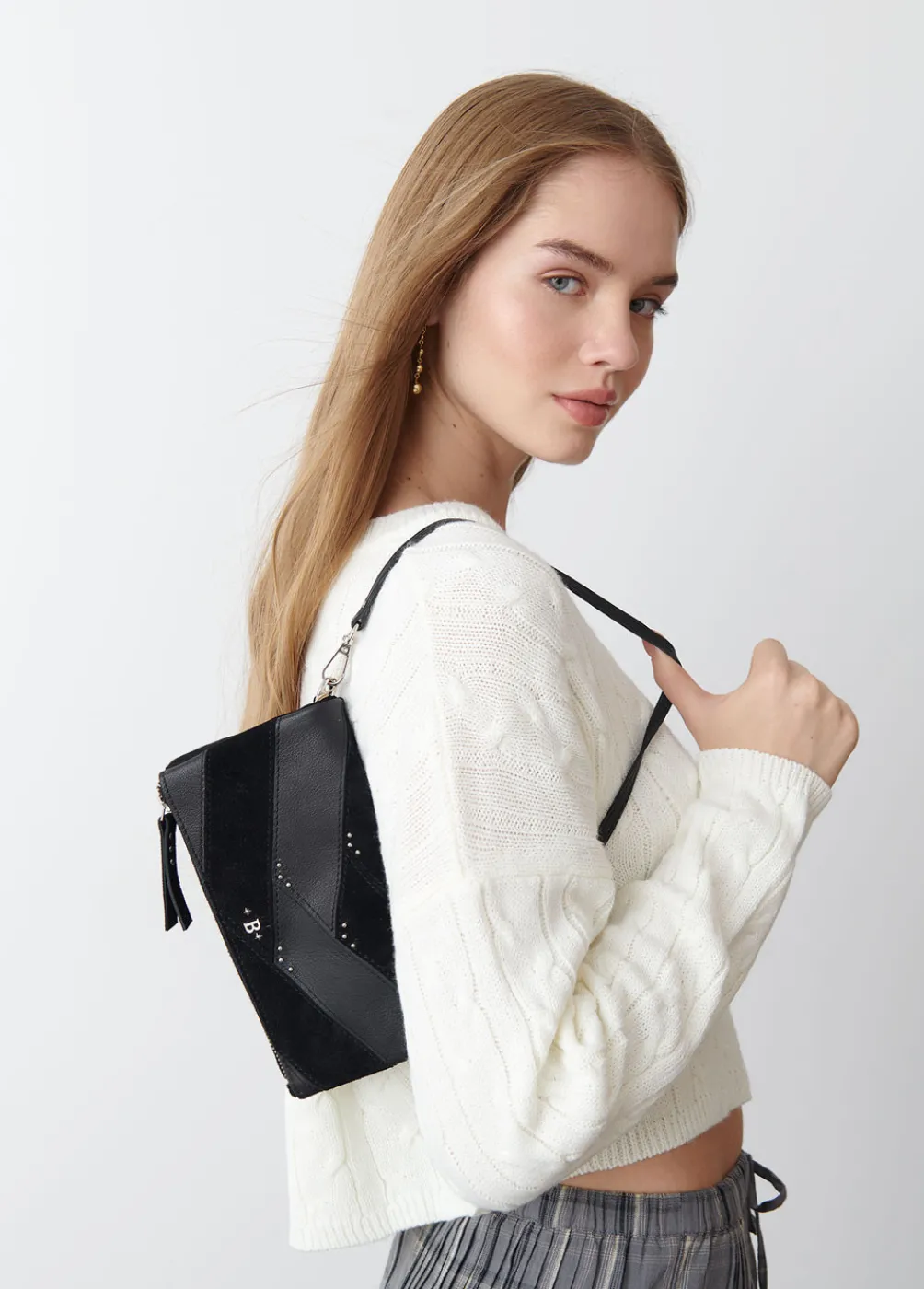 Bolso Solapa Patchwork Piel-Brownie Spain Fashion