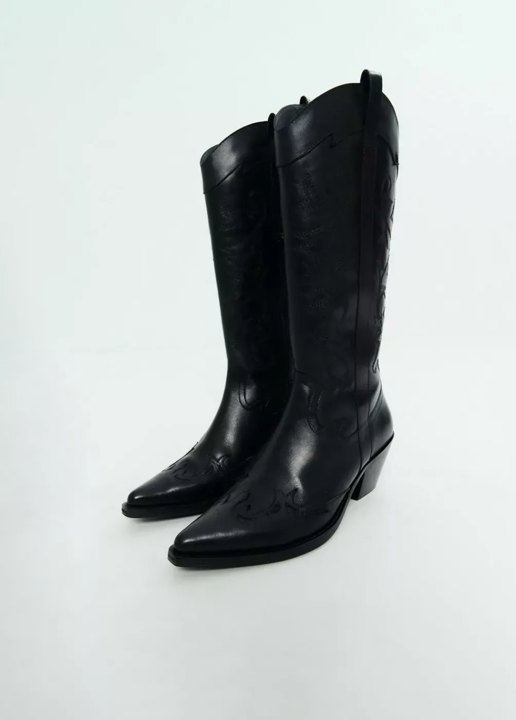 Bota Cowboy Cana Alta Bordada Piel-Brownie Spain Discount