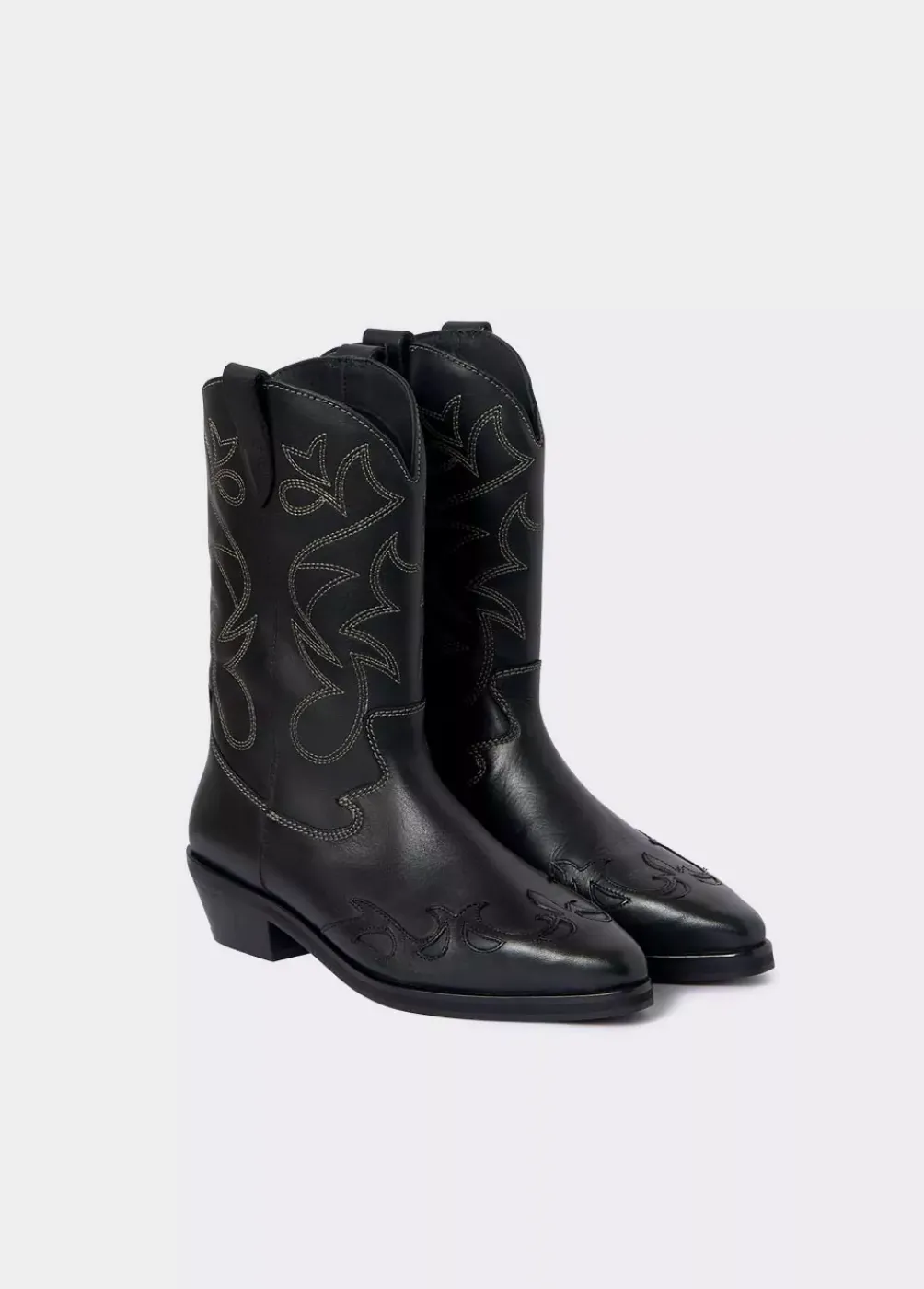 Bota Cowboy Pespuntes Contraste Piel-Brownie Spain New