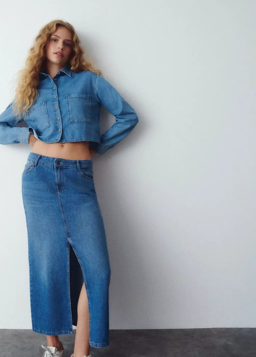 Camisa Denim Cropped-Brownie Spain Sale