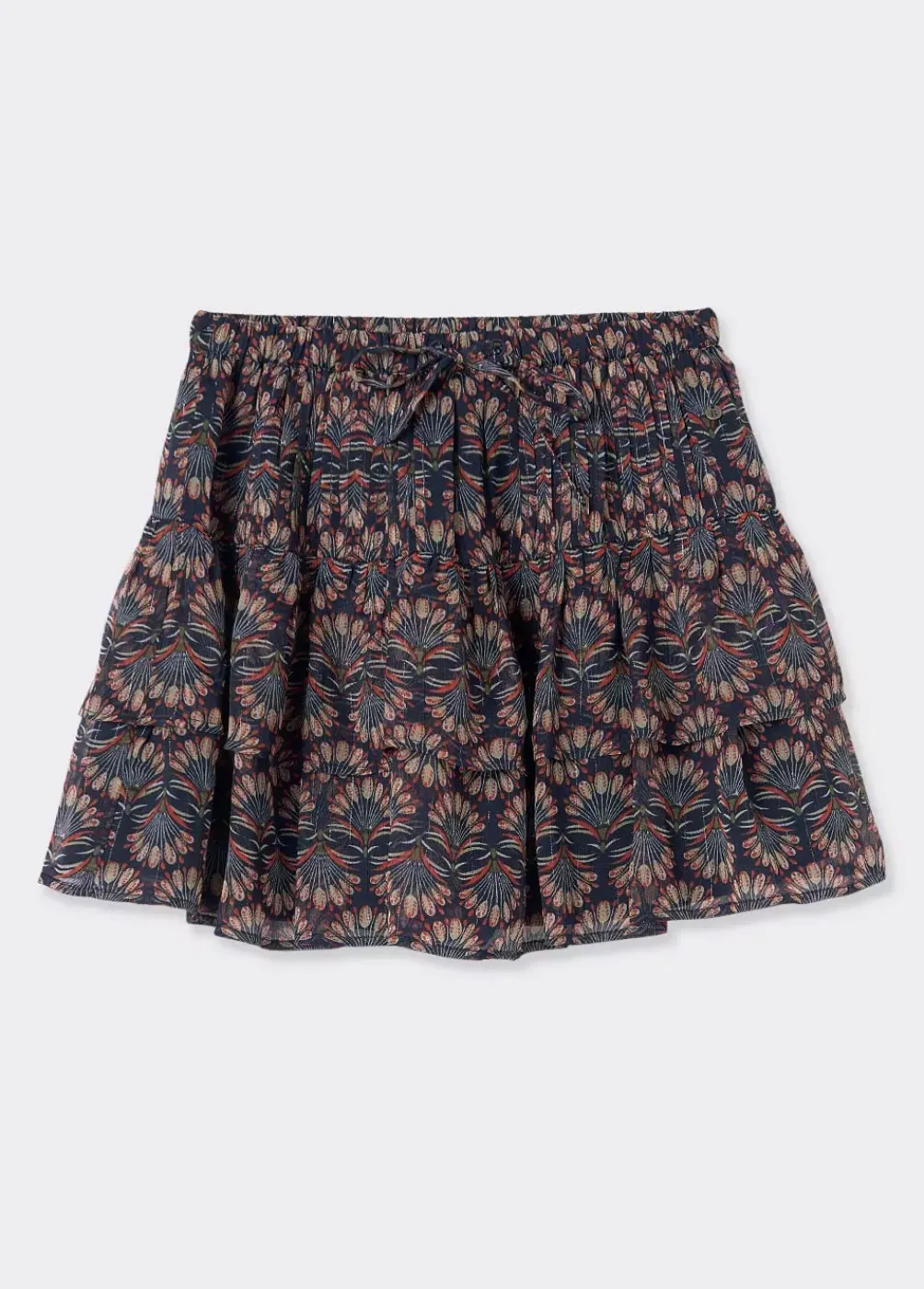 Falda Estampado Indio Volantes Lurex-Brownie Spain Hot