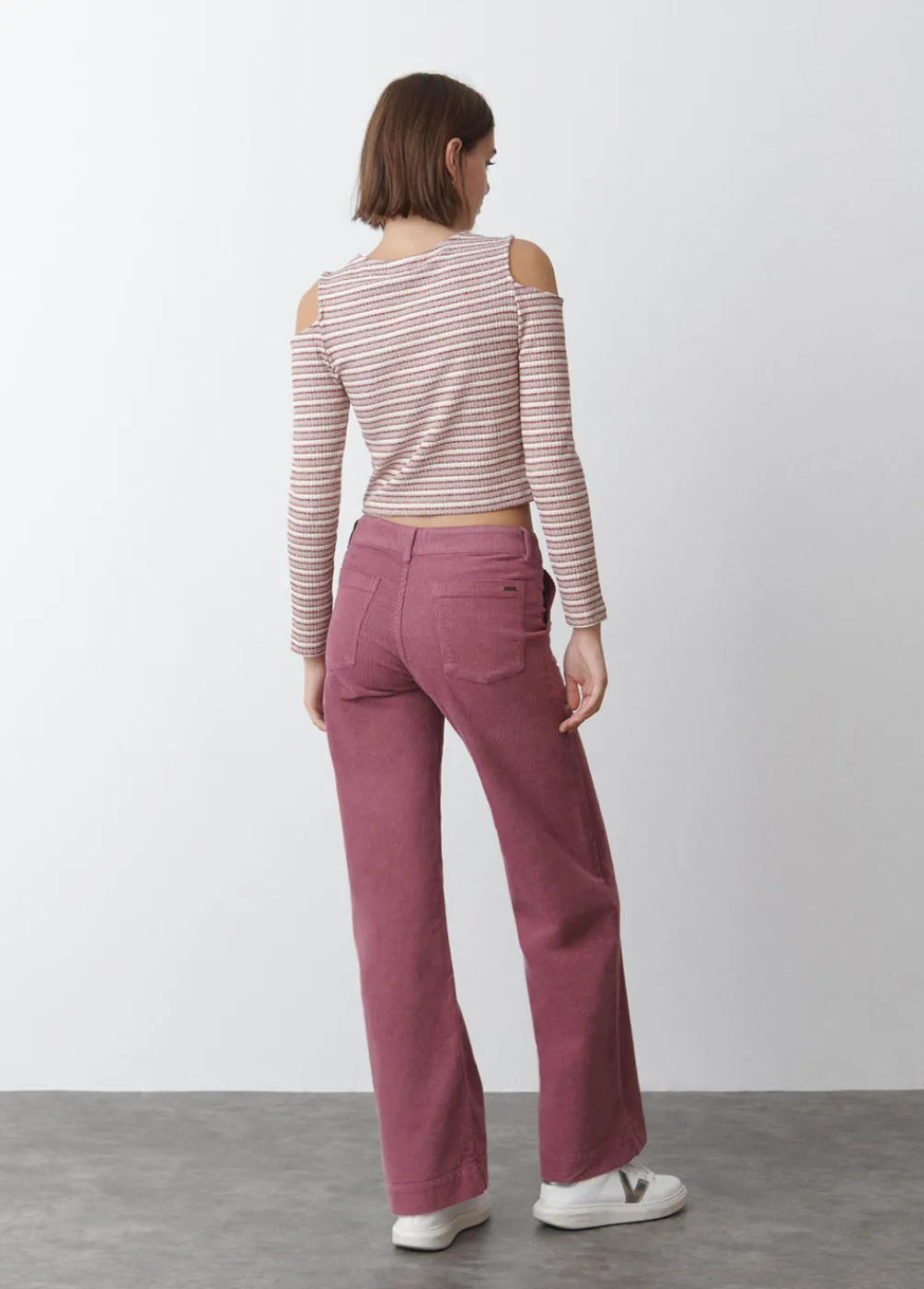 Pantalon Pana Culotte Bolsillo Frontal-Brownie Spain Fashion