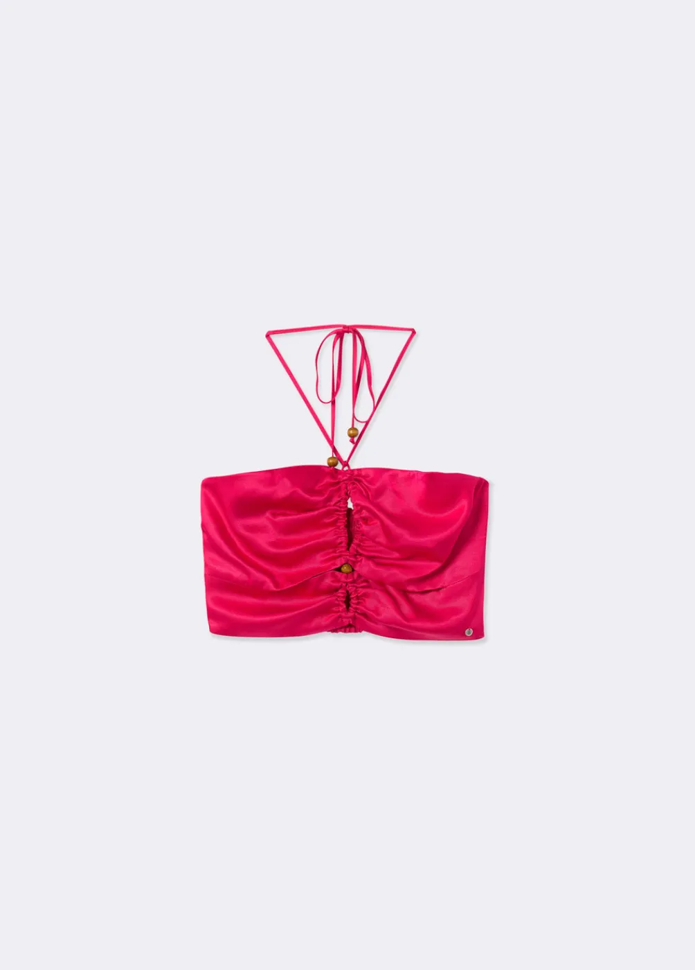 Top Drapeado Abalorios Satinado Liso-Brownie Spain Sale